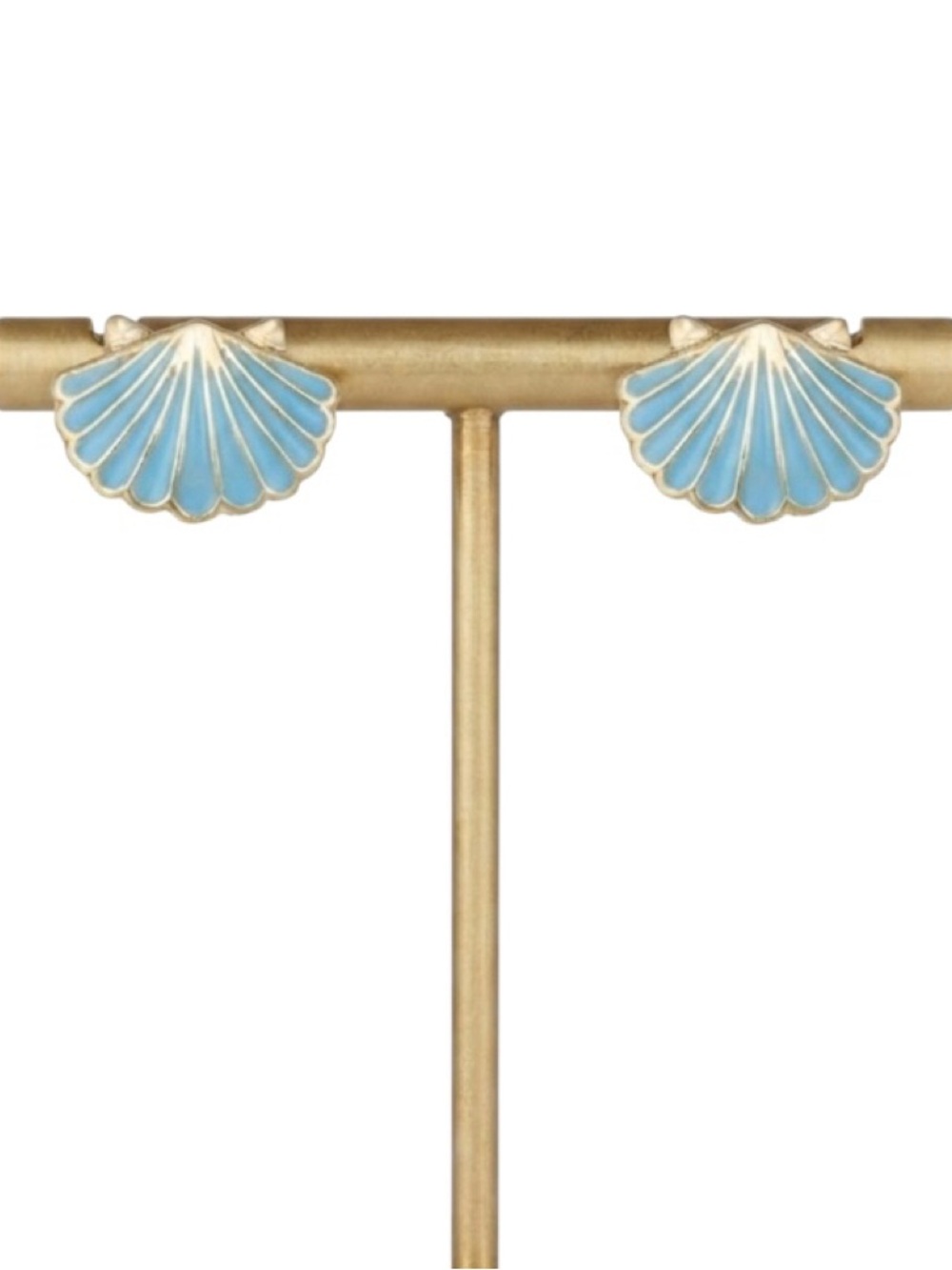 Seashell Gold Tone Stud Earrings (NWT)
